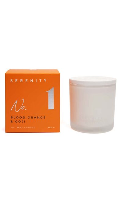 serenity candle number 1 blood orange and goji