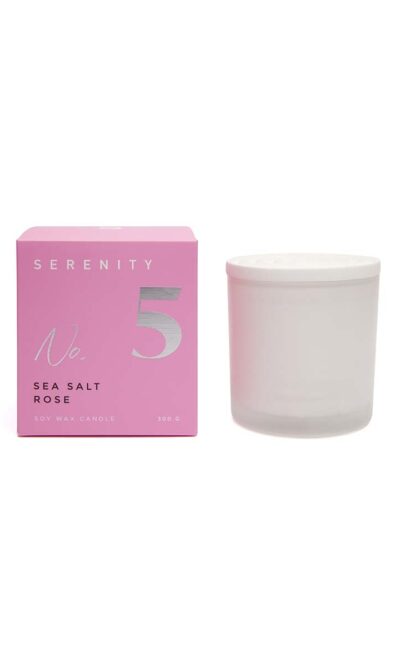 serenity candle number 5 sea salt and rose
