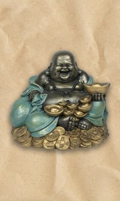 Happy Buddha with coins of Prosperity