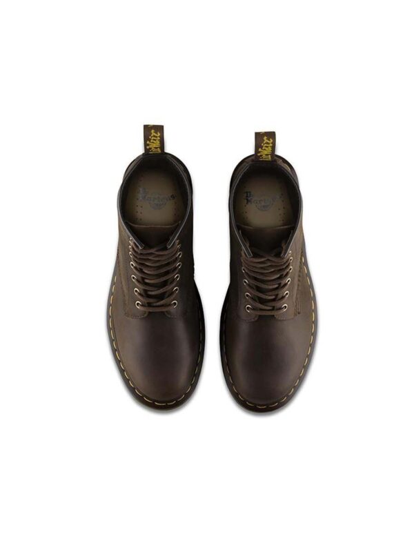 dr martens 1460 crazy horse smooth 8 eye boot top view