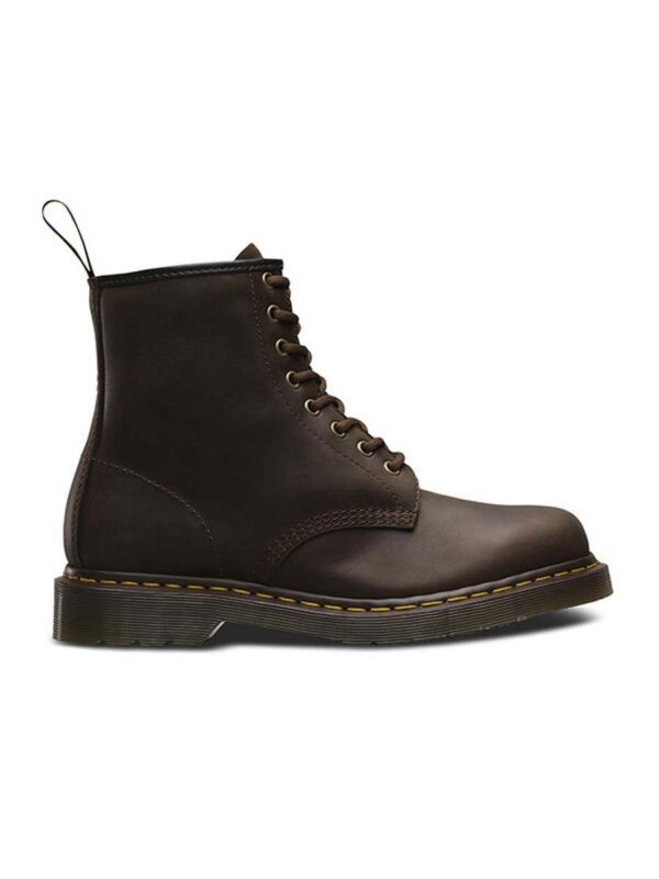 dr martens 1460 crazy horse smooth 8 eye boot side view