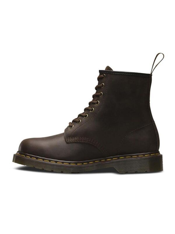 dr martens 1460 crazy horse smooth 8 eye boot side view