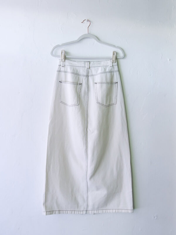 white denim maxi skirt