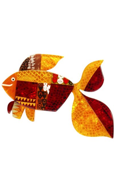 Erstwilder A Goldfish Named Silence Brooch